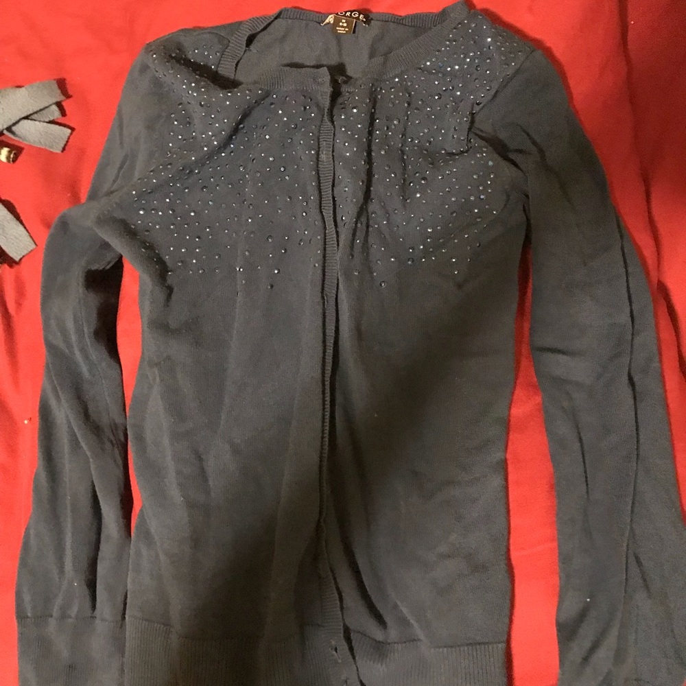 Blue Cardigan with bedazzling